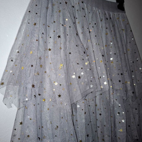 Grey tutu skirt Medium like new with gold details