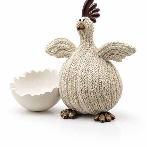 Polyresin hen egg holder like new, Easter decorative by SIA Home Fashion