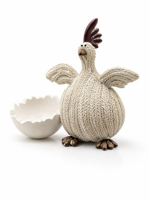 Κοτούλα αυγοθήκη από Polyresin σαν καινούργιο, πασχαλινό διακοσμητικό SIA Home Fashion