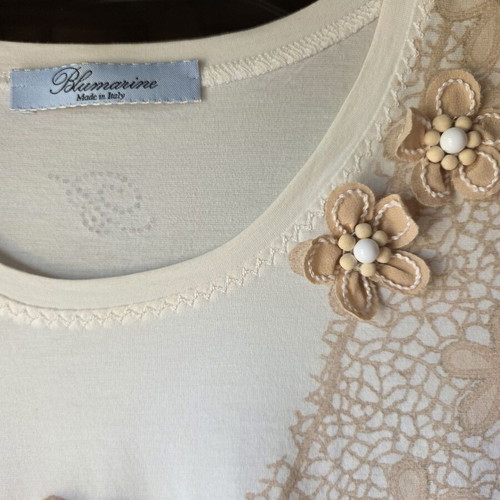 Blumarine blouse cotton size M like new, white and blue polka dot
