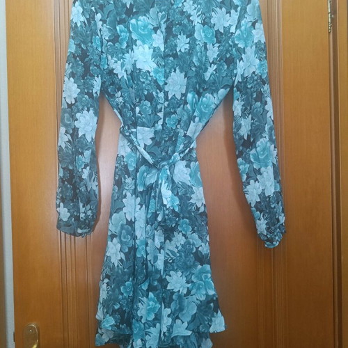 Vassia Kostara green dress with flowers like new