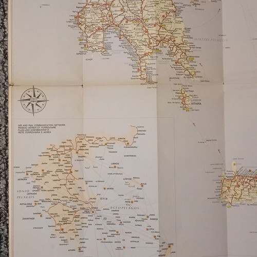 Map of Greece used, Athens April 1989 edition