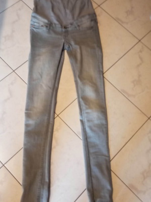 Τζιν παντελόνι H&M με επιπλέον ύφασμα για κάλυψη της κοιλιάς, σαν καινούργιο, γκρι
