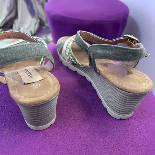 Vekelidis women's shoes size 38 used, summer, beige and green