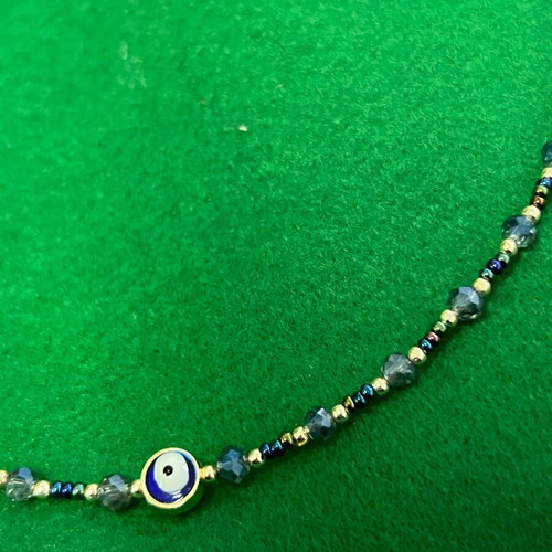 Handmade blue jewelry with evil eye