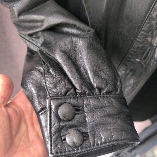 Women's vintage leather jacket with batwing sleeves XL used, black