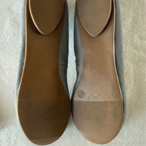 Ballerina flats with bow, grey, size 40
