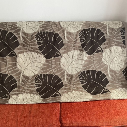 Large throw blanket used, beige gray brown shades, 1.76x2.76 m
