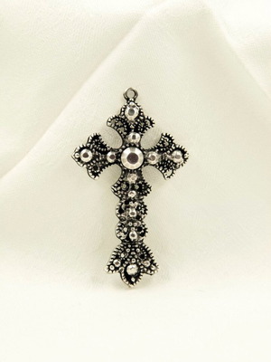 Σταυρός λαιμού Ζάμακ επάργυρος καινούργιος, ασημί