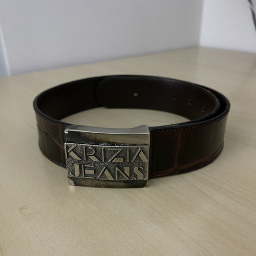 Krizia Jeans leather belt used, burgundy