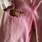 Benetton vintage pink denim set for girls, 12 years
