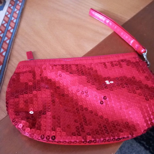 Small red sequin bag-wallet like new