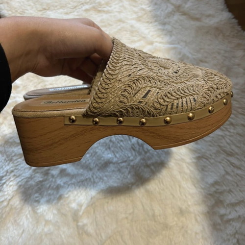 Clogs with heel like new, size 37, beige
