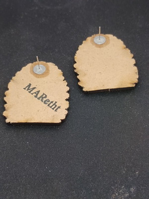 Vaiana earrings like new, wooden 5 cm, stainless steel clasp