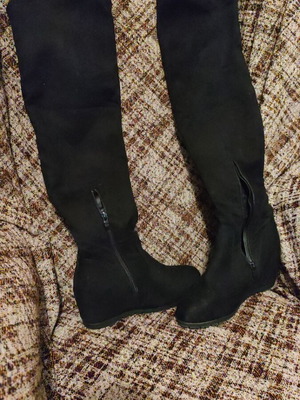 Over-the-knee boots with 10cm internal heel, like new, black, size 38