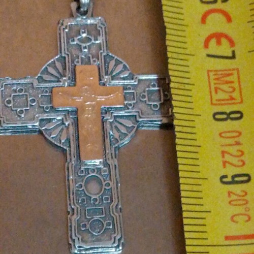 Silver-gold cross 950 and 585 handmade from Mount Athos, like new