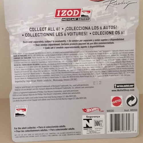 Hot Wheels Racing IZOD Indy Car Series 2012 πλήρες σετ 6 μεταλλικών καρτελών καινούργιο