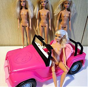 Τζιπ της Barbie κ 4 αυθεντικές κούκλες