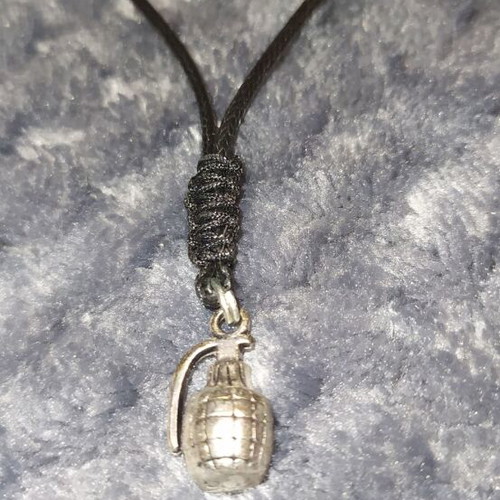 Hand grenade jewelry like new, black and silver