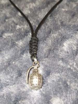 Hand grenade jewelry like new, black and silver