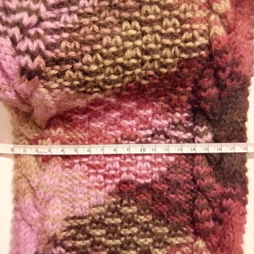 Multicolor scarf used, wool with various knit patterns