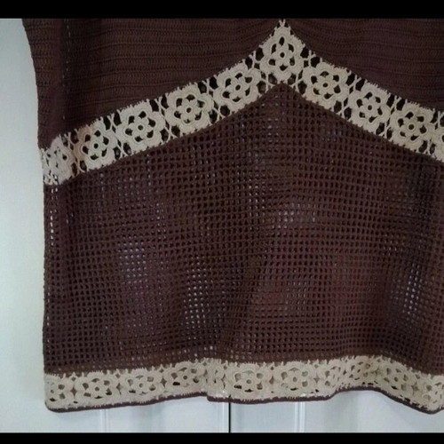 Knitted women's tops pack of 2, handmade, new, beige and brown