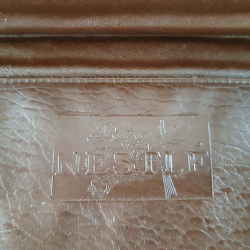 Nestle brown document folder used, artificial leather