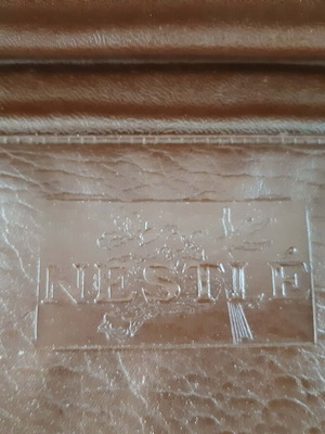 Nestle brown document folder used, artificial leather