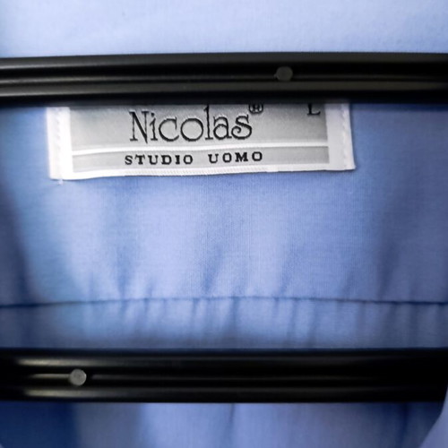 Nicolas Light Blue Dress Shirt Large New