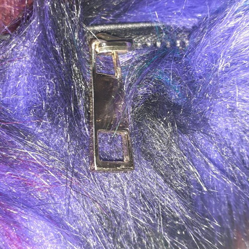 Eco fur bag new, multicolor, shoulder with gold-plated chain