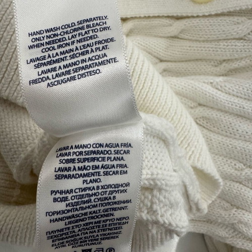 Ralph Lauren white long ribbed cardigan like new, size small