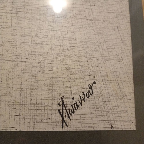 Ink drawing on paper artwork used, signed by artist