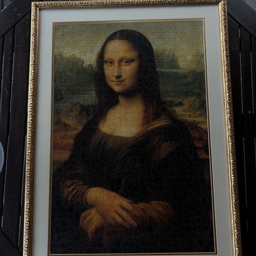 Mona Lisa puzzle 1000 pieces in framed glass new