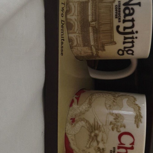 Starbucks Global Icon Series collectible set of 2 demitasse cups Nanjing & China