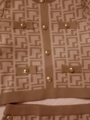 Knitted set Shein with skirt new, beige brown