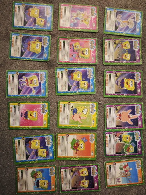 Spongebob cards used vintage set of 18 pieces