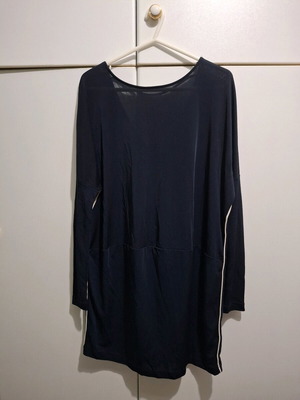 Zara semi-transparent dress with white side stripe like new
