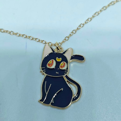 Sailor Moon Luna necklace with enamel like new