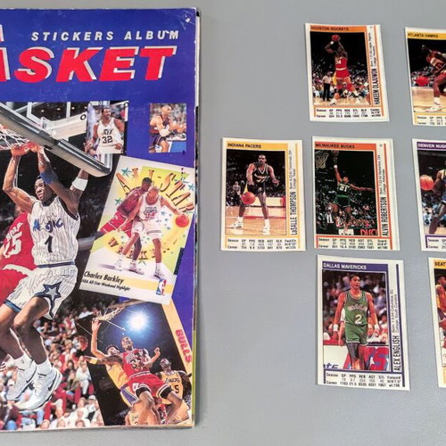NBA 1990-91 Sticker Album used with 105 authentic stickers