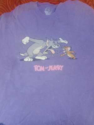 T-shirt Tom and Jerry oversized σαν καινούργιο, μωβ, μέγεθος M
