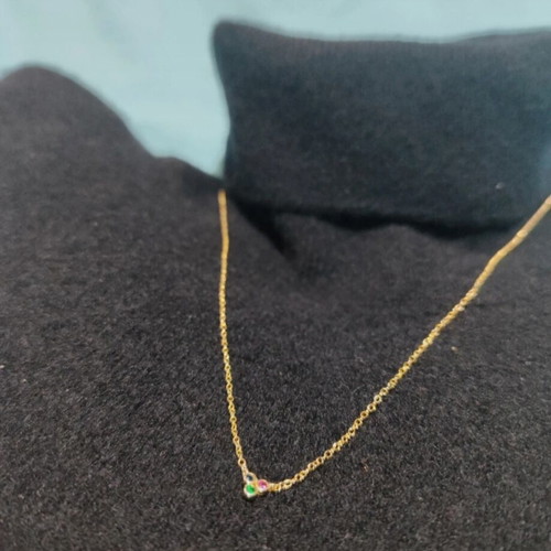 Necklace with multicolored crystals from gold-plated 925 silver new