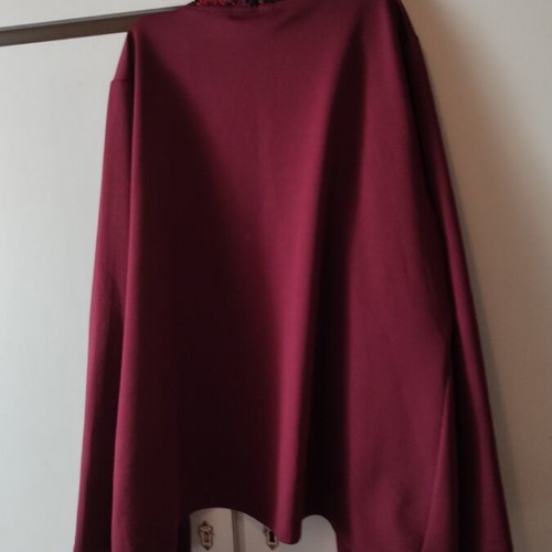 Women's cardigan new with sequin embroidery burgundy red