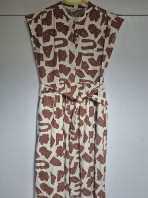 Compania Fantastica cotton dress with geometric patterns like new, beige and brown