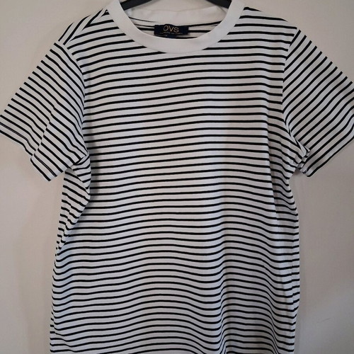 T-shirt OVS Fashion striped black and white, like new, size L