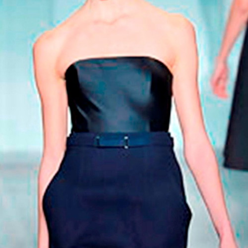 CALVIN KLEIN COLLECTION blue strapless silk top Silk Strapless Top Bustier Bandeau - US1212