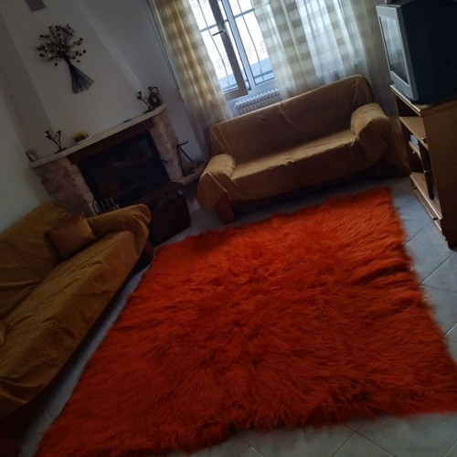 Handmade orange velentza rug new 2m x 2.15m