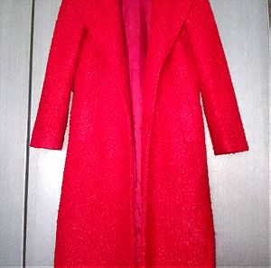 Μάλλινο κόκκινο παλτό size S