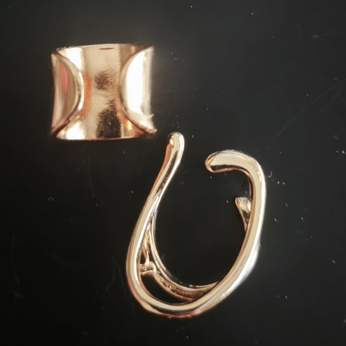 Cuff earrings set of 2, new, gold color by Al'Oro