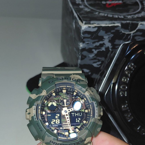 Casio G Shock GA-1000-5AER watch, green camo