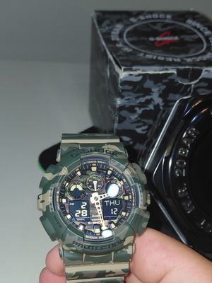 Casio G Shock GA-1000-5AER watch, green camo